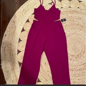 Purple cut out jump suit